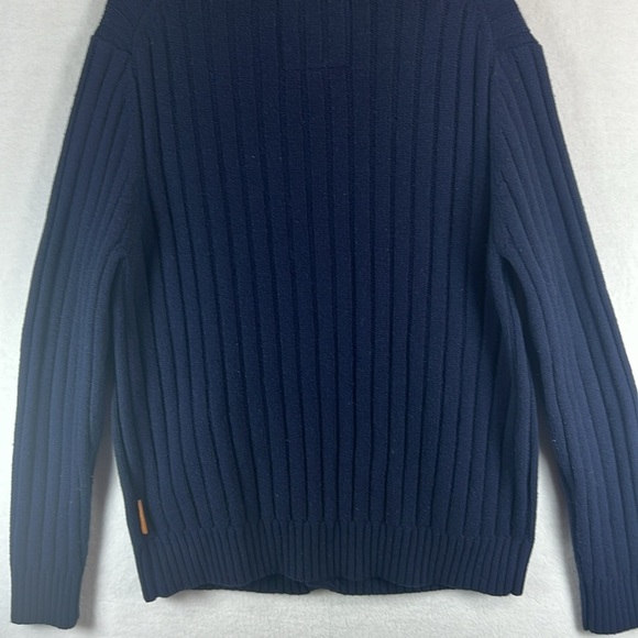 Roots Vintage Men’s Wool Blend Cardigan Sweater Navy Sz XXL* Brown Buttons - Picture 7 of 14